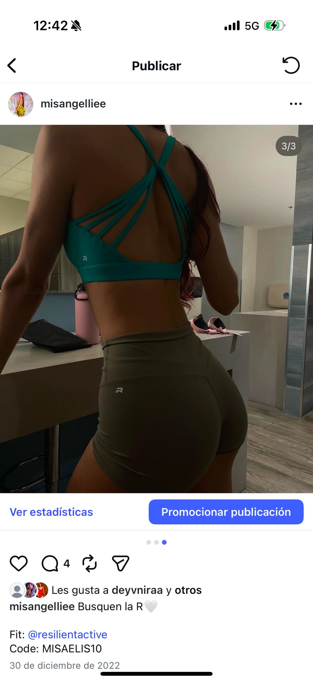Gym short y top size s used