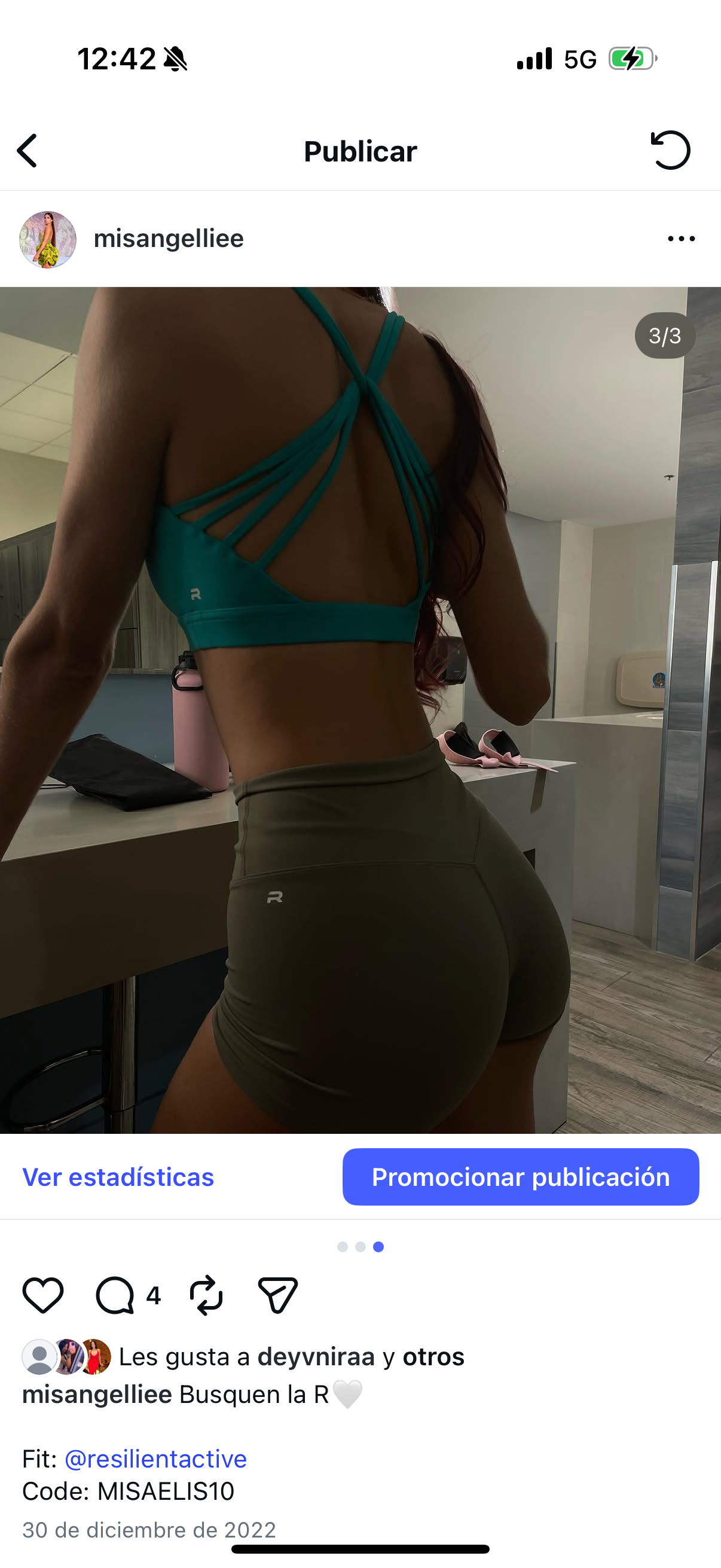 Gym short y top size s used