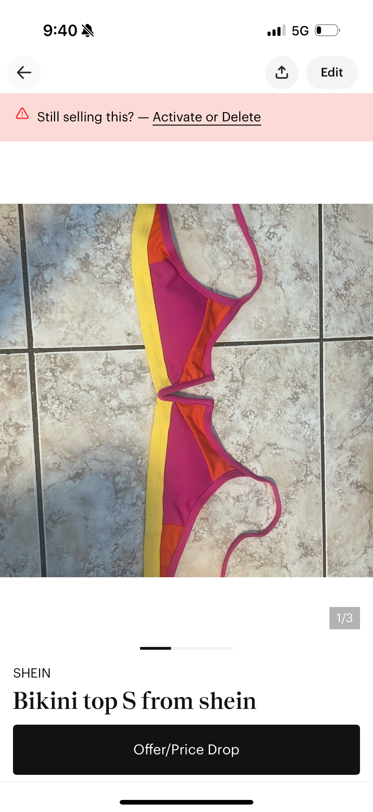 Bikini top size s used