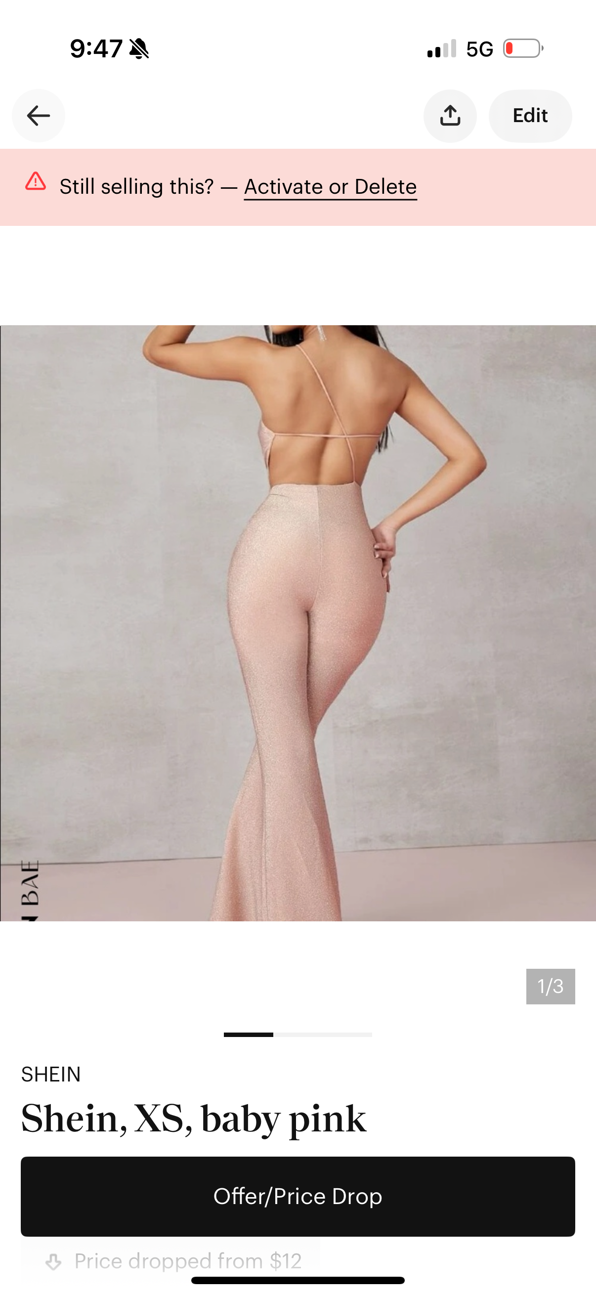 Sixe XS baby pink de SHEIN