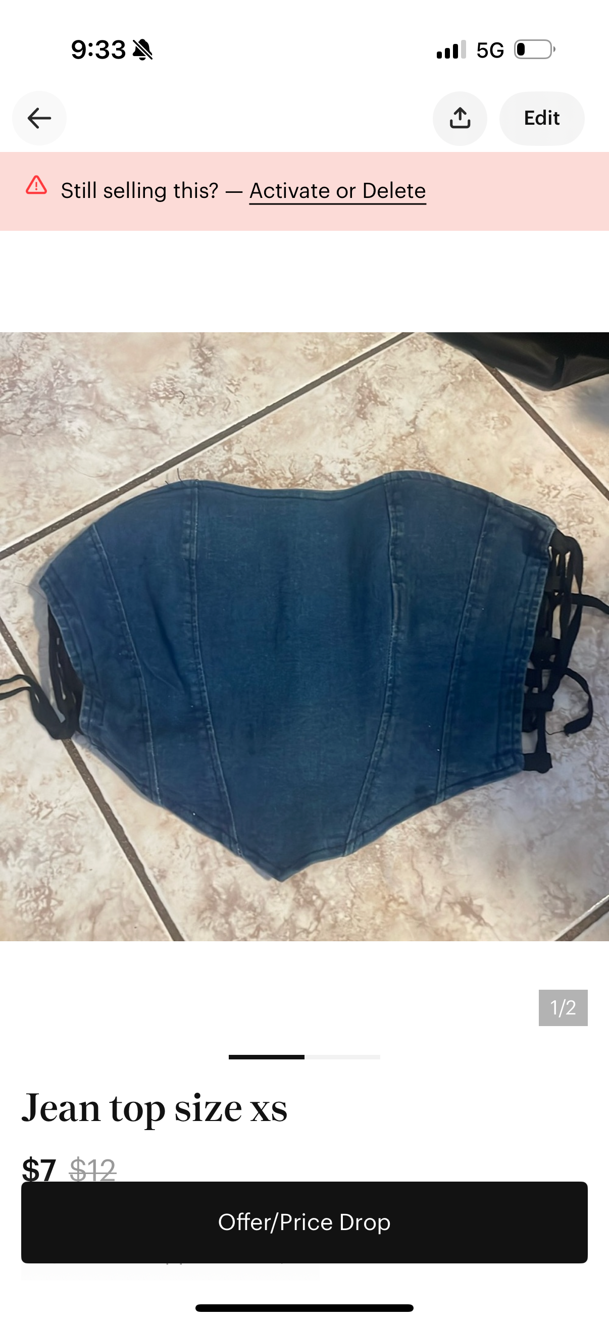 Top size xs used