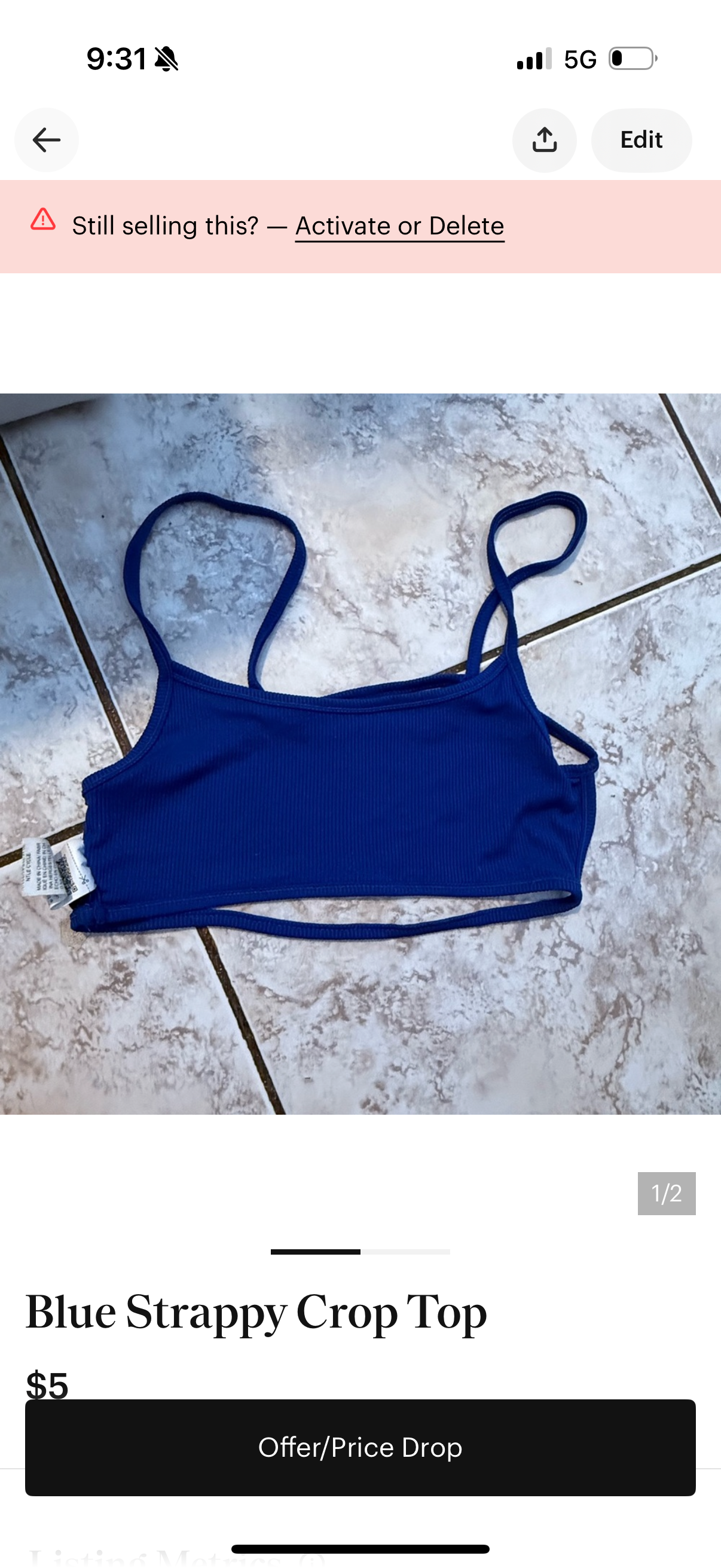 Crop top size s used